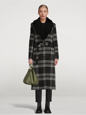 Moose Knuckles Turnagain Wool Blend Plaid Coat - Medium